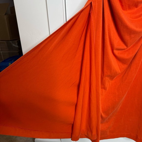 Anthropologie The Gabbie Strapless Ruched Tube Dress Red Orange Size Small - Picture 6 of 8